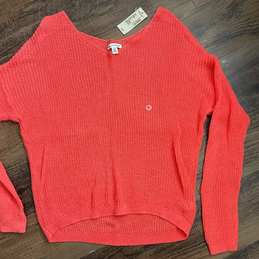 American Eagle Bright Coral Slouch Knit Sweater